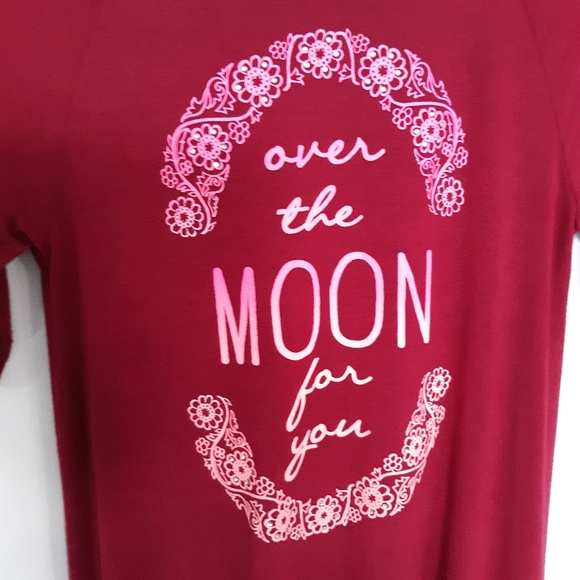 JUSTICE Asymmetrical Top Burgundy Size 14… - Picture 2 of 5